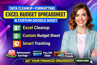 do excel data cleanup, formatting budget spreadsheet custom excel googlesheet
