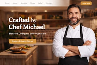 build a squarespace wix restaurant, food, catering, cafe, chef website design