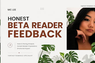 beta read your romance novel with honest feedback
