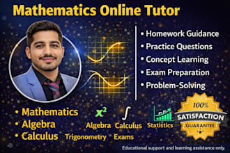 provide math help with algebra, calculus, statistics