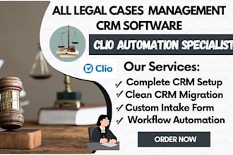 set up clio CRM automation workflows and integrations for your law firm