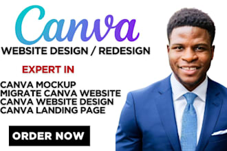 canva website design, canva landing page, canva website, canva mockup design