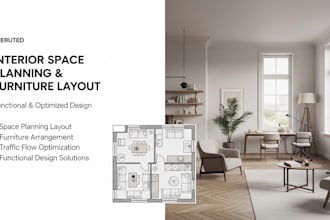 design interior space planning and furniture layout for homes and office