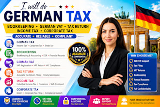 do german tax, bookkeeping, german vat, tax return, income tax, corporate tax,