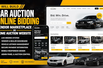 build car auction online bidding vendor marketplace or home auction website