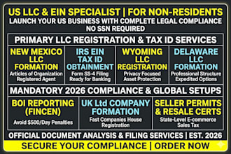 register US llc and obtain ein for non residents in 24 hours