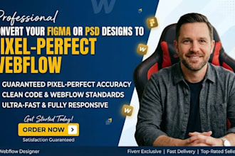 convert figma or PSD designs into a pixel perfect webflow page