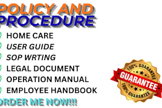 write homecare policy and procedure manual with risk assessment
