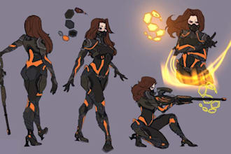 draw character design reference sheets or different poses