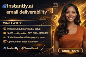 setup instantly ai email deliverability SMTP  smartlead ai cold email campaign