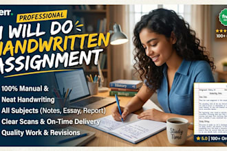 write neat and professional handwritten assignments for you