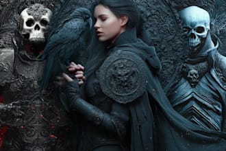 design a haunting fantasy horror book cover that chills and captivates