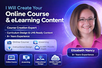 create elearning course content, online course writing and curriculum design