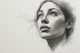create a custom digital charcoal pencil portrait