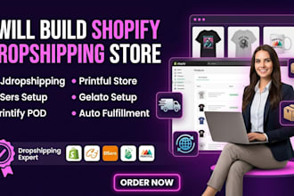 setup shopify cjdropshipping dsers printify ninjapod printiful gelato website
