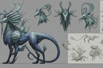 draw fantasy creatures and custom monster illustration