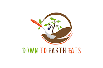 create powerful super seed logo for down to earth eats