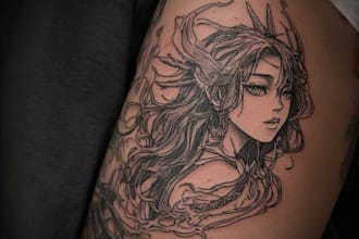 make anime tattoo design for you