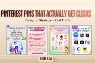 design high converting pinterest pins and strategy for traffic, SEO and growth