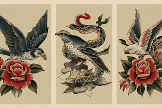 create awesome old school tattoo style design