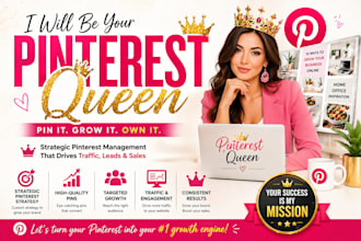 be your pinterest manager and grow your traffic with SEO pin and strategy