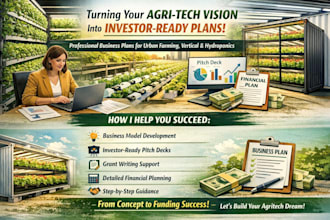 provide agricultural business plan for vertical farming and hydroponic startups