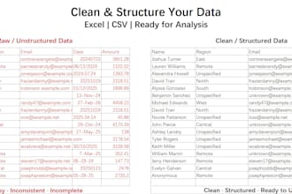 clean analyse and visualize data using excel and python