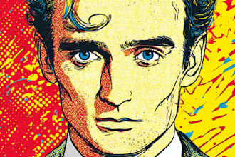 draw a retro pop art roy lichtenstein style