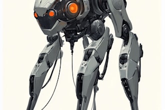 robotic illustration in detailed style