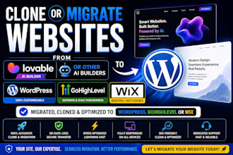 clone or migrate websites from lovable or other ai builders to wordpress ghl wix