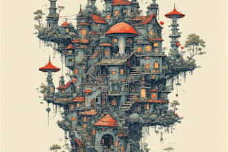 create a surrealism illustration design and concept art for you