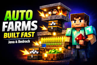 build any automatic farm for you in minecraft java and bedrock eidtion