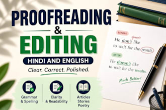 proofread and edit your english or hindi content