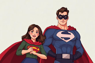 paint yourself a amazing family superhero portraits for you