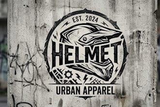 create a streetwear helmet logo for clothing