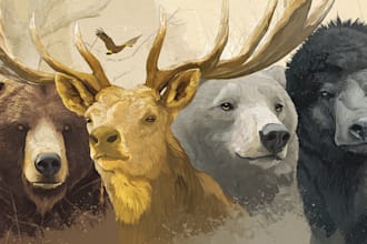 create realistic vector animal and birds