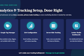 setup server side tracking, GTM, ga4, looker studio dashboards
