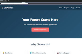 create HTML programmed landing page