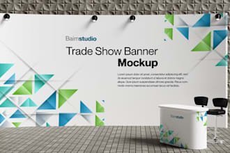 design graphic backdrop exhibition stand popup banner printable trade show booth