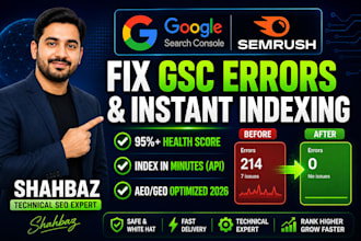 fix google search console errors and advanced technical SEO for ai search