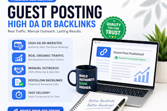 do high da DR guest posting with real traffic backlinks and manual outreach