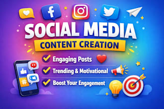 write  motivational and entertainment facebook posts for you