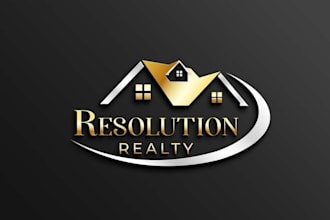 design real estate, property logo with complete branding kit