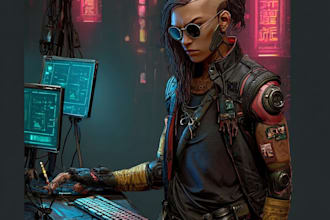 create you as a cyberpunk style character