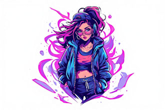 create anime tattoo illustration