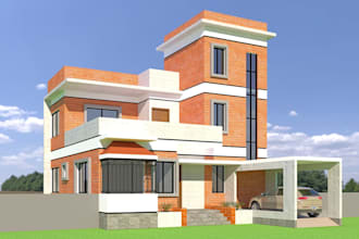 design modern 3d house and building exteriors