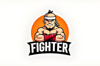 design outstanding fighter logo with express delivery