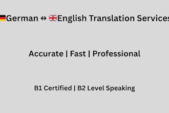 translate german to english professionally and provide support