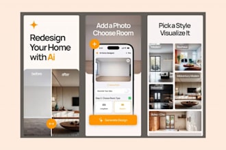 develop custom ai interior design app, room design app, home decor app