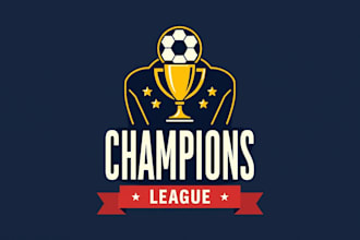 design realistic champions trophy logo in my style